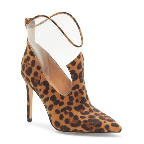 Jessica Simpson Shoes - Jessica Simpson‎ Leopard Print Clear Stiletto Western Booties Heels Women 5M NIB